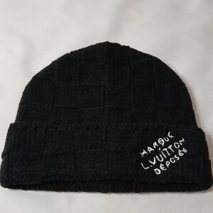 Louis Vuitton Black Textured Knit Hat